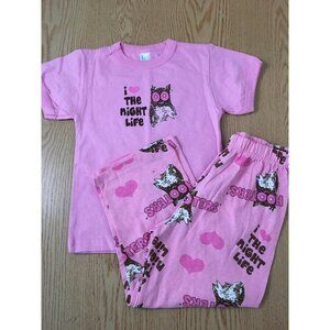 Free w/Bundle New Girls 2Pc Hooters Pajama Set T-shirt & Pants Pink Sz Medium 3T